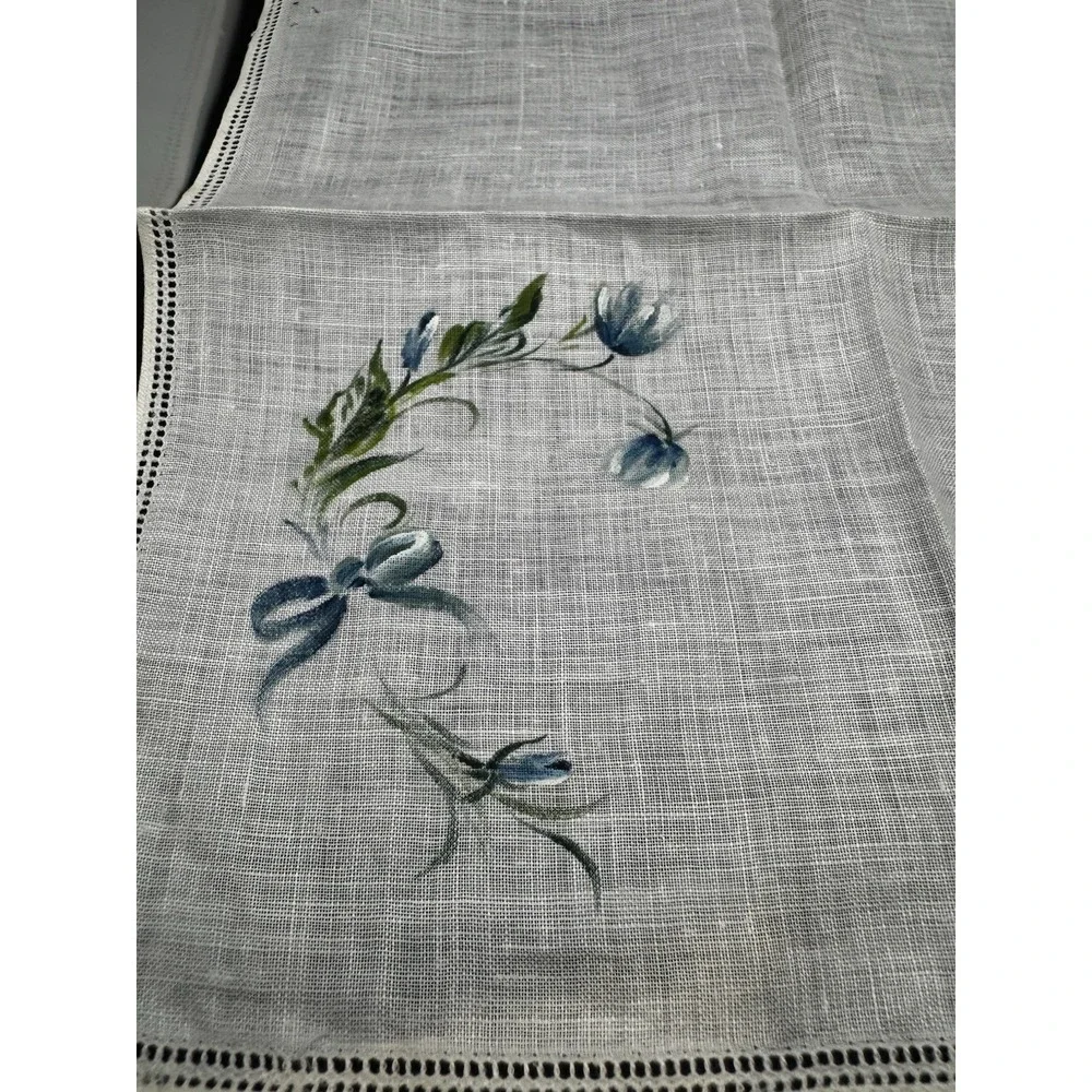 Vintage‎ Flower And Bow Emboidered Hankerchief